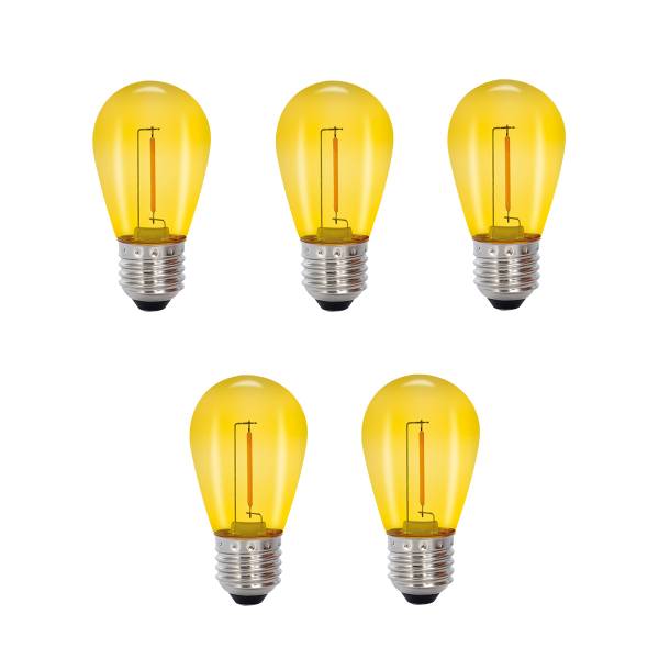 Deco bulb 5-pack, E27 12V gul